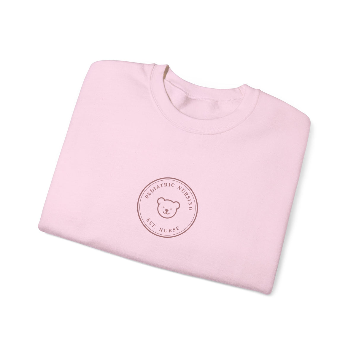 Pediatric Nurse Minimal Vintage Badge Pediatric Nursing Crewneck Sweatshirt