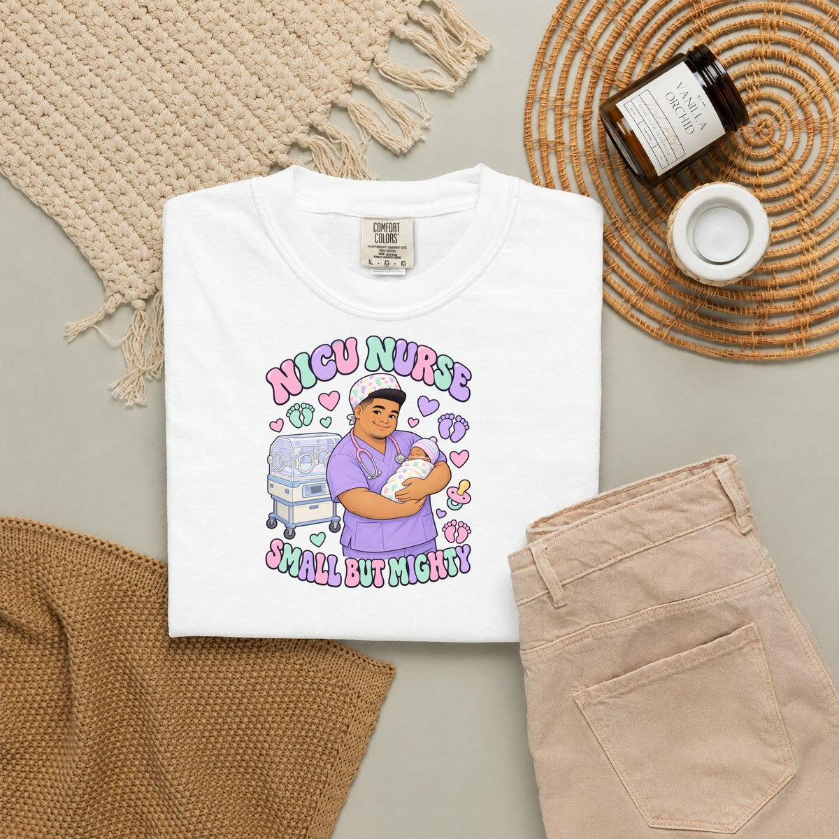 NICU Male Nurse Small But Mighty Tee