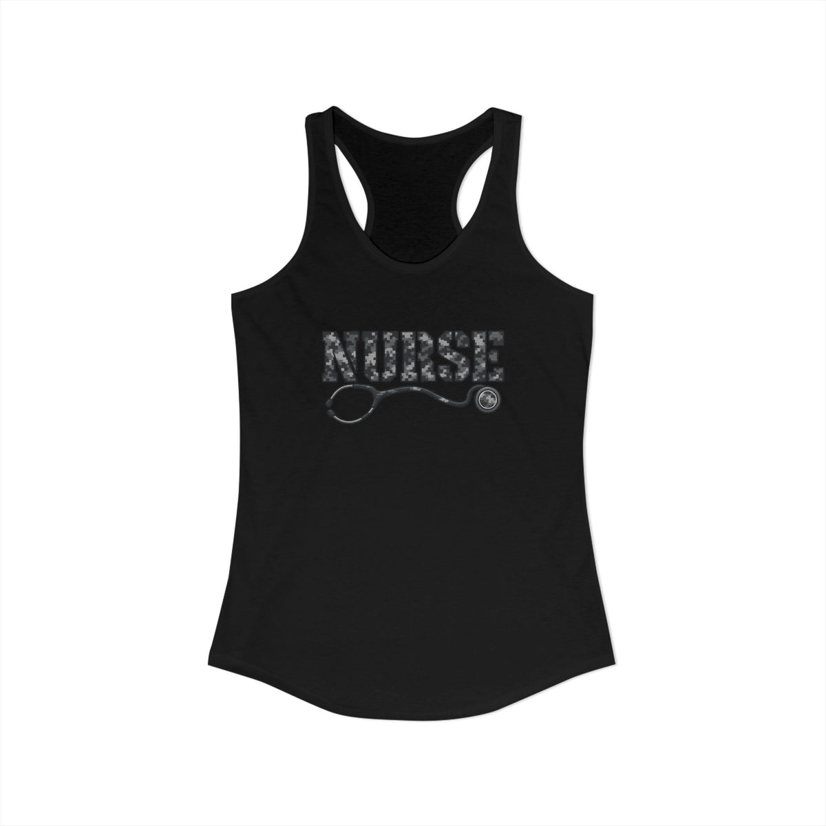 Nurse Digital Urban Camo Stethoscope Women's Racerback Tank Top