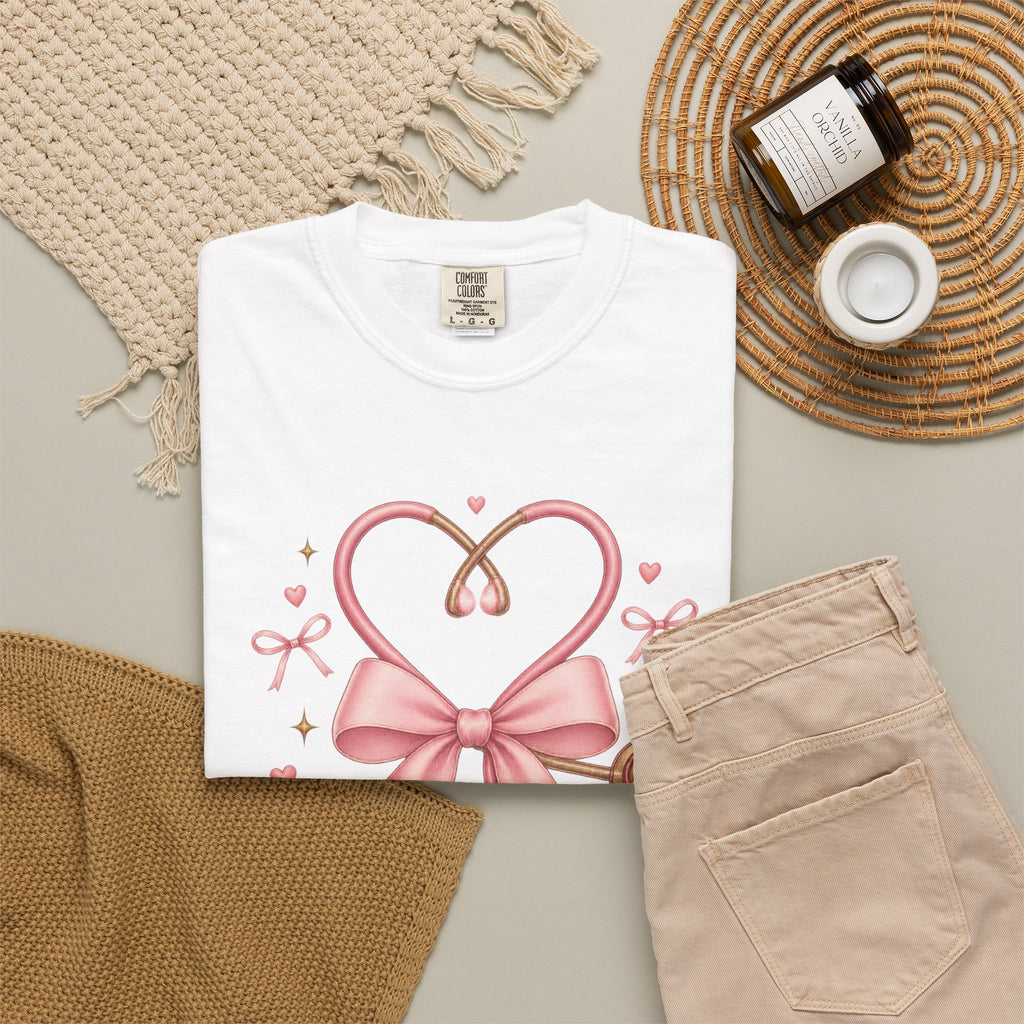 Coquette Pink Bow Stethoscope Registered Nurse Comfort Colors T-Shirt