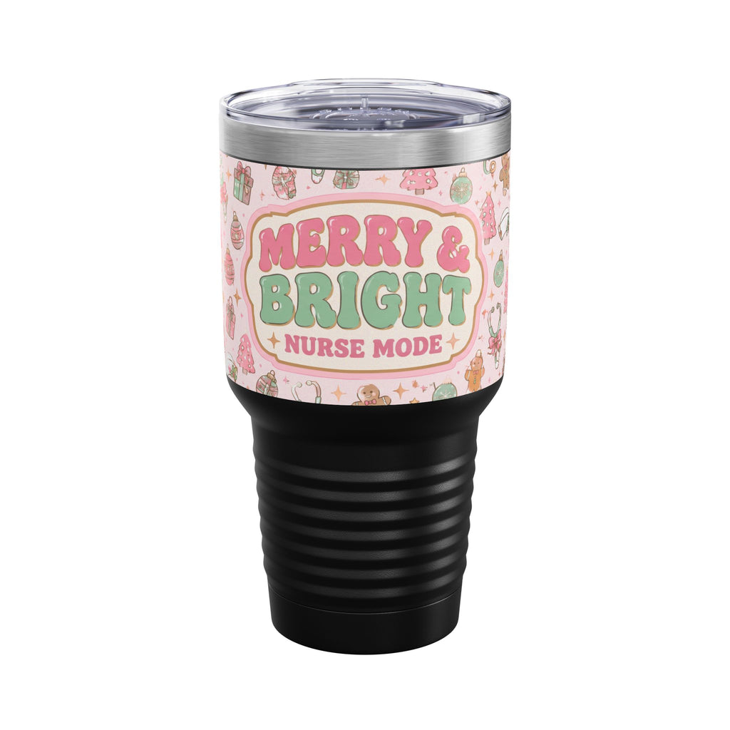 Merry and Bright Nurse Mode Pink Christmas 30oz Tundra Tumbler