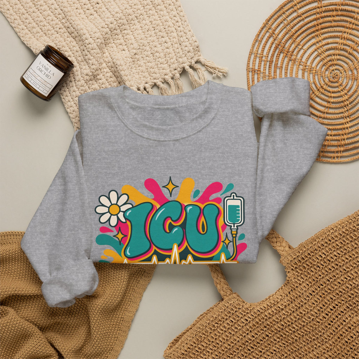 ICU Nurse Critical Care Crewneck Sweatshirt