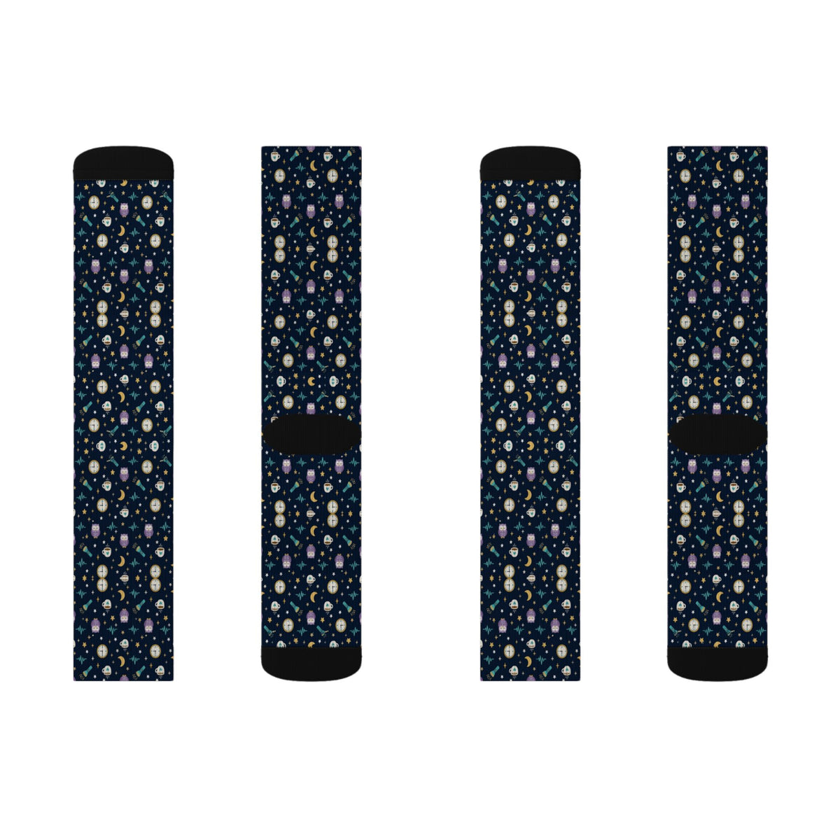 Night Shift Moon and Owl Nurse Socks
