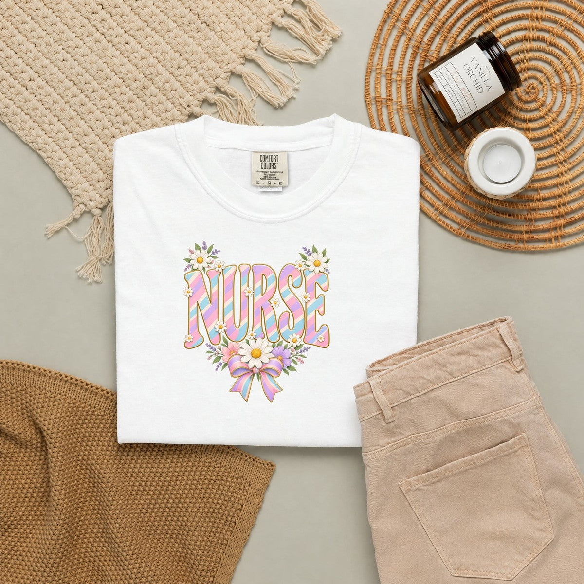 Pastel Stripe NURSE Tee
