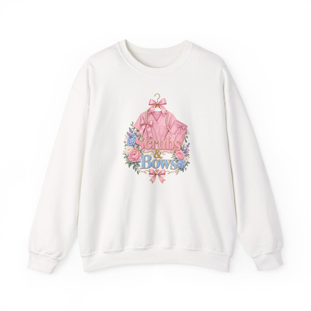 Scrubs and Bows Nurse Crewneck Sweatshirt
