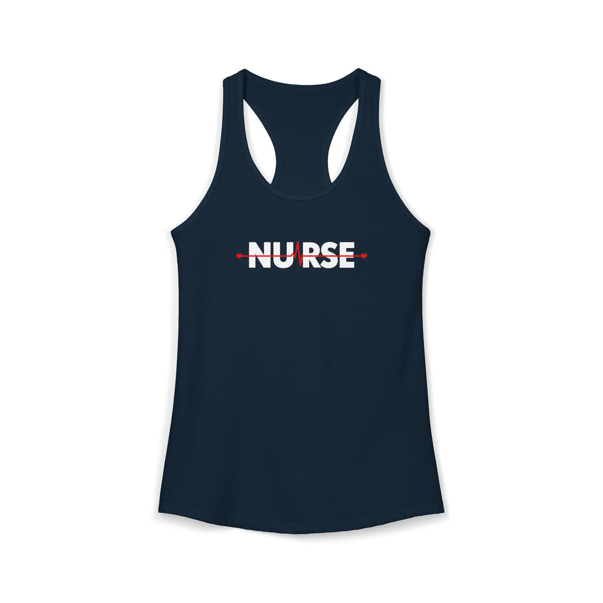 Nurse Heartbeat EKG Line Women's Racerback Tank Top