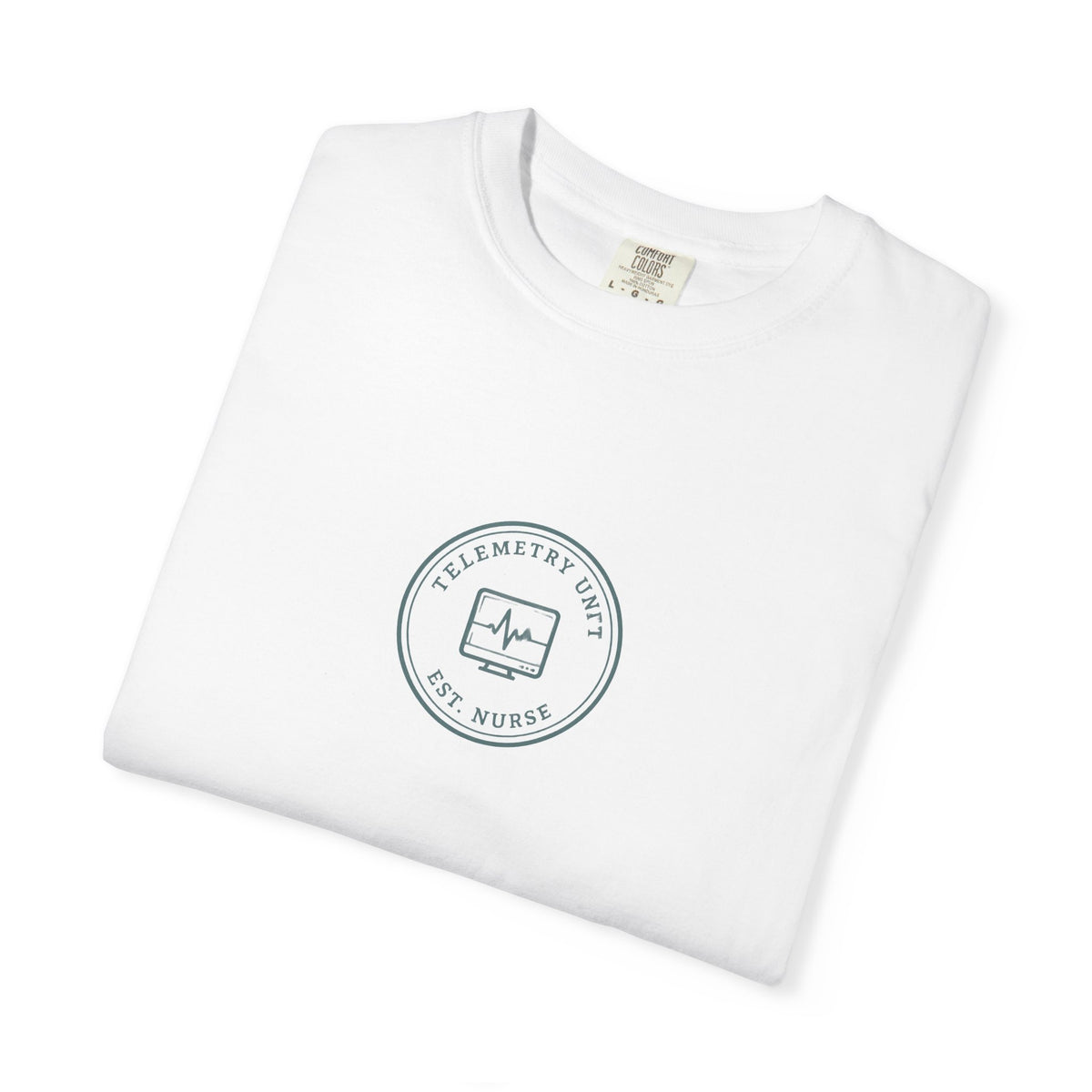 Telemetry Nurse Minimal Vintage Badge Telemetry Unit Comfort Colors T-Shirt