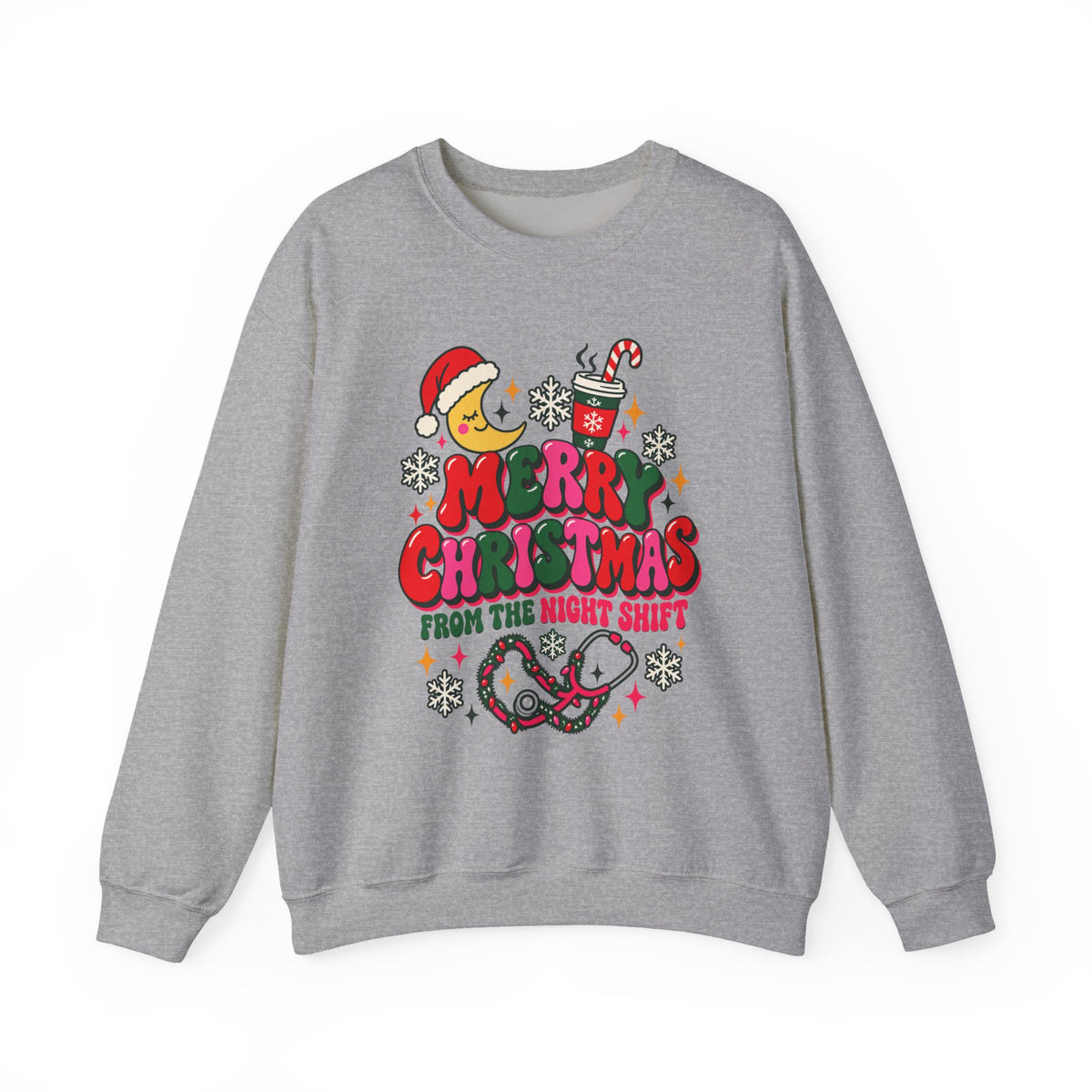 Merry Christmas From the Night Shift Nurse Crewneck Sweatshirt