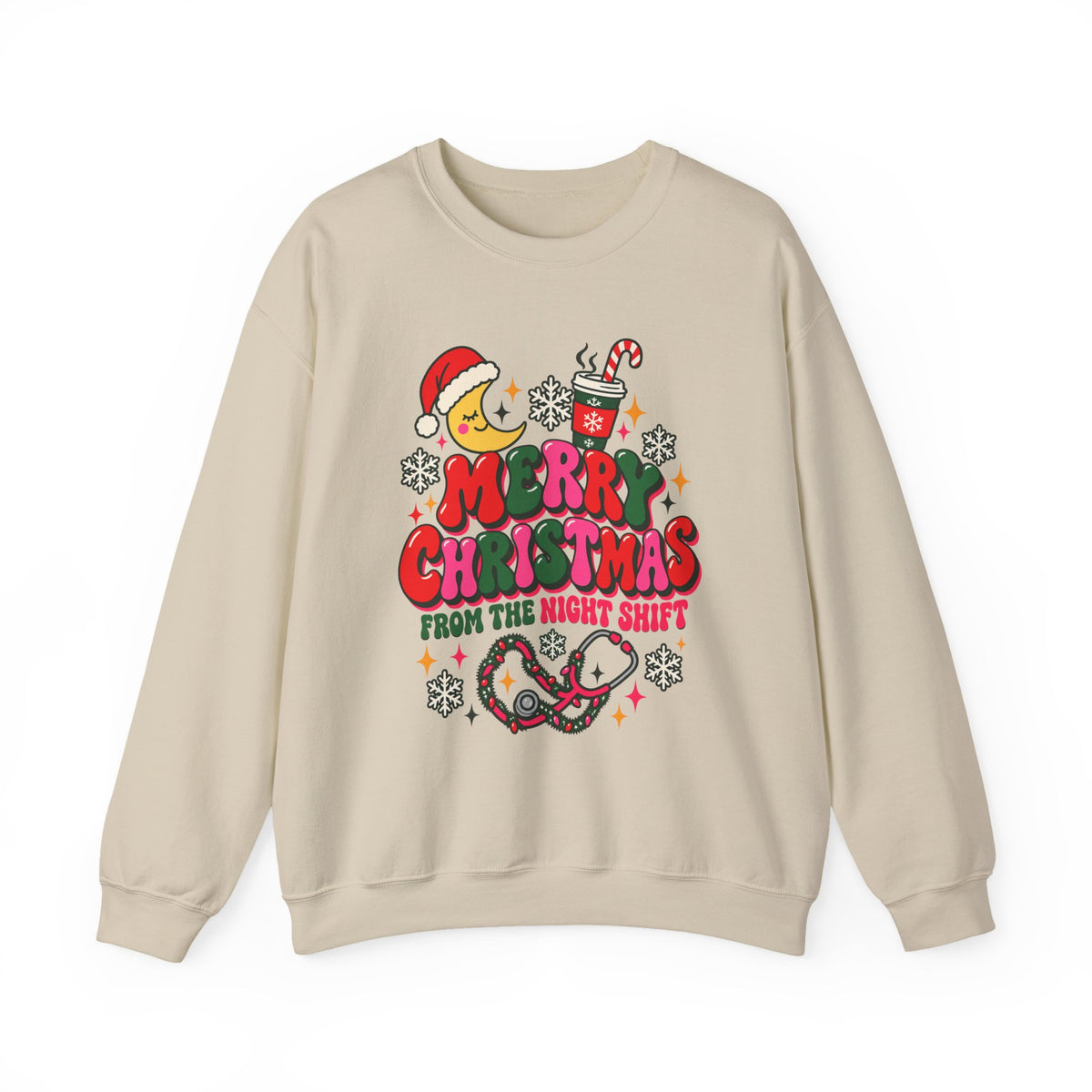 Merry Christmas From the Night Shift Nurse Crewneck Sweatshirt