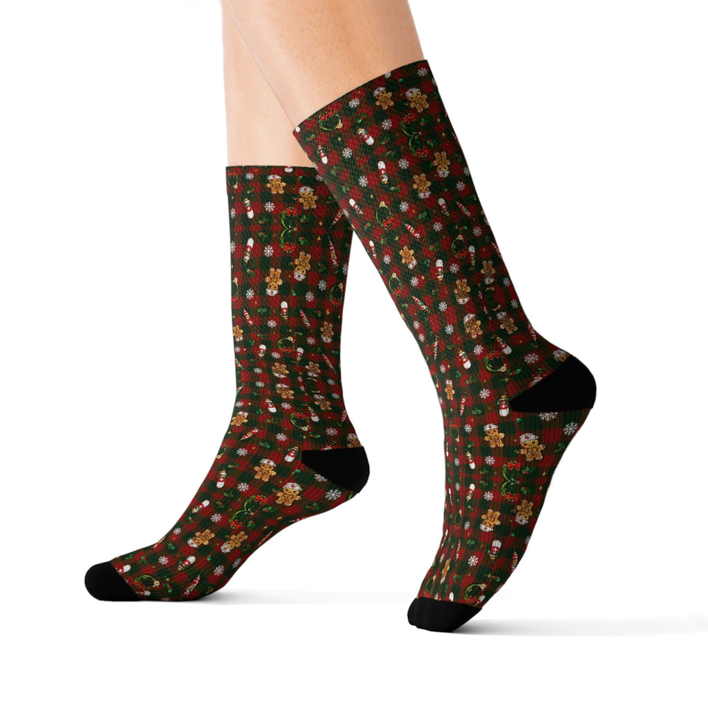 Christmas Plaid Nurse Socks