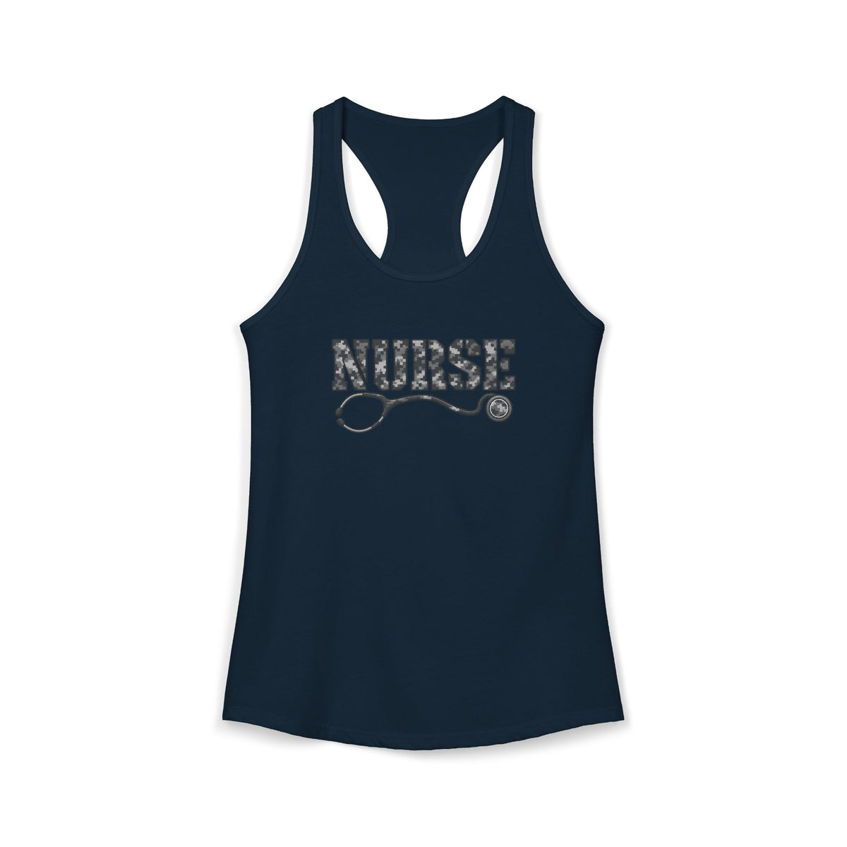 Nurse Digital Urban Camo Stethoscope Women's Racerback Tank Top