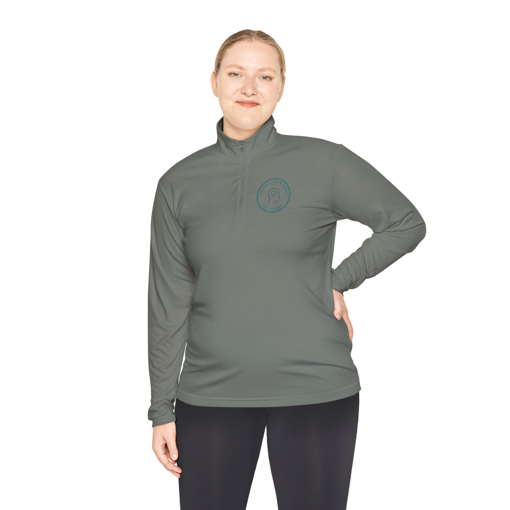 Psych Nurse Minimal Vintage Badge Psychiatric Nursing Quarter-Zip Pullover