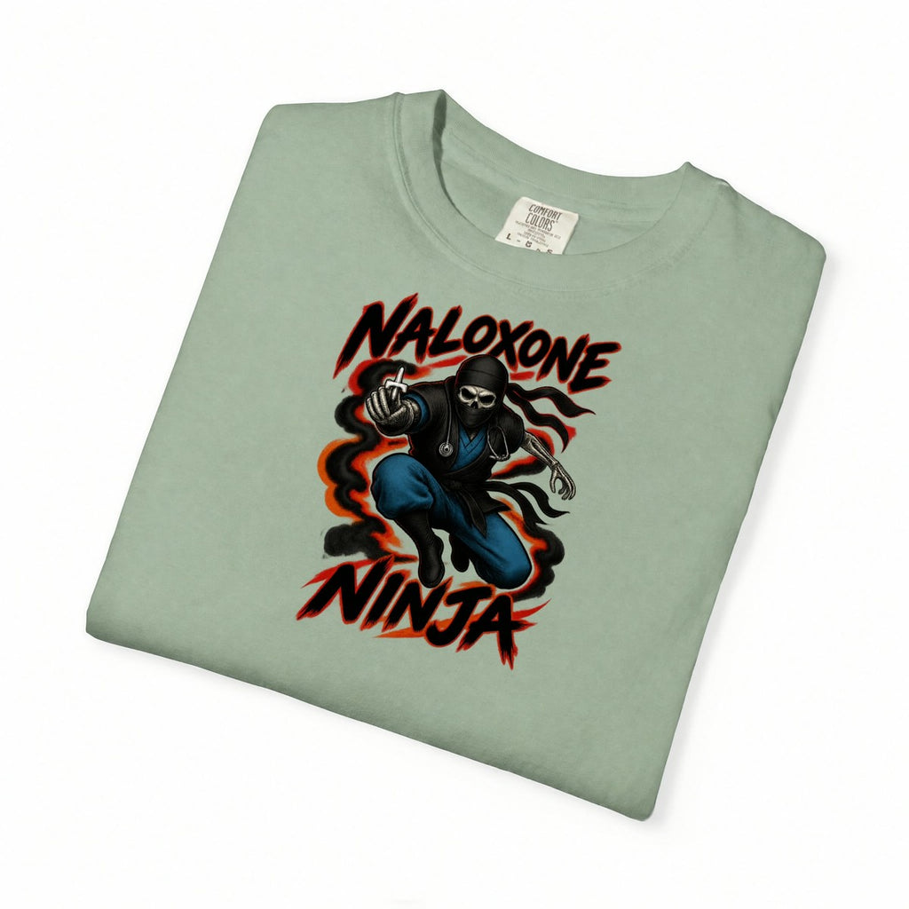 Naloxone Ninja Skeleton ER Nurse Comfort Colors T-Shirt folded