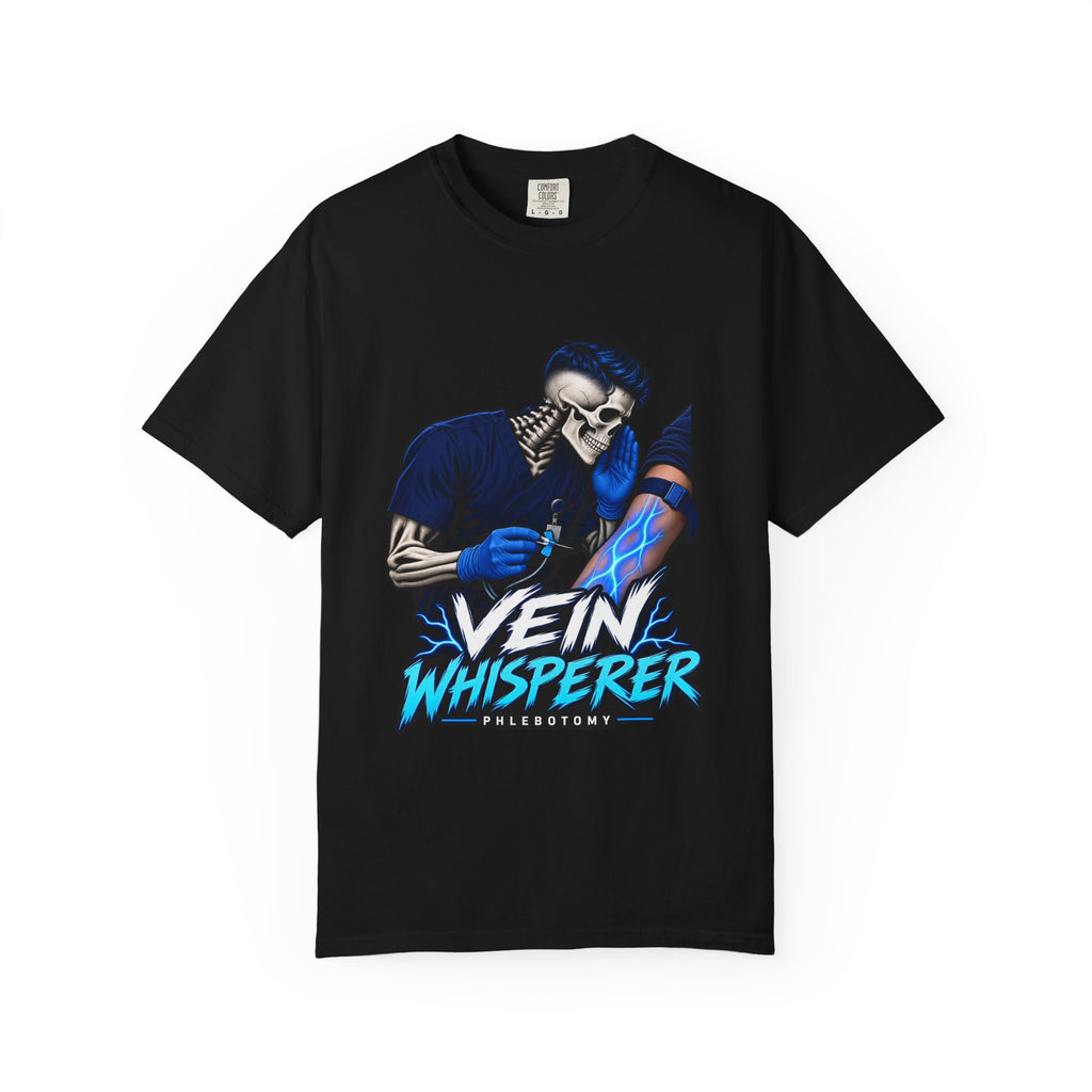 Vein Whisperer Male Skeleton Phlebotomist Comfort Colors T-Shirt