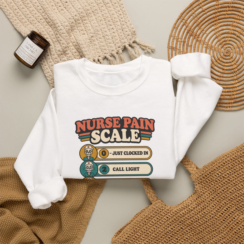 Nurse Pain Scale Funny Skeleton Nurse Crewneck Sweatshirt