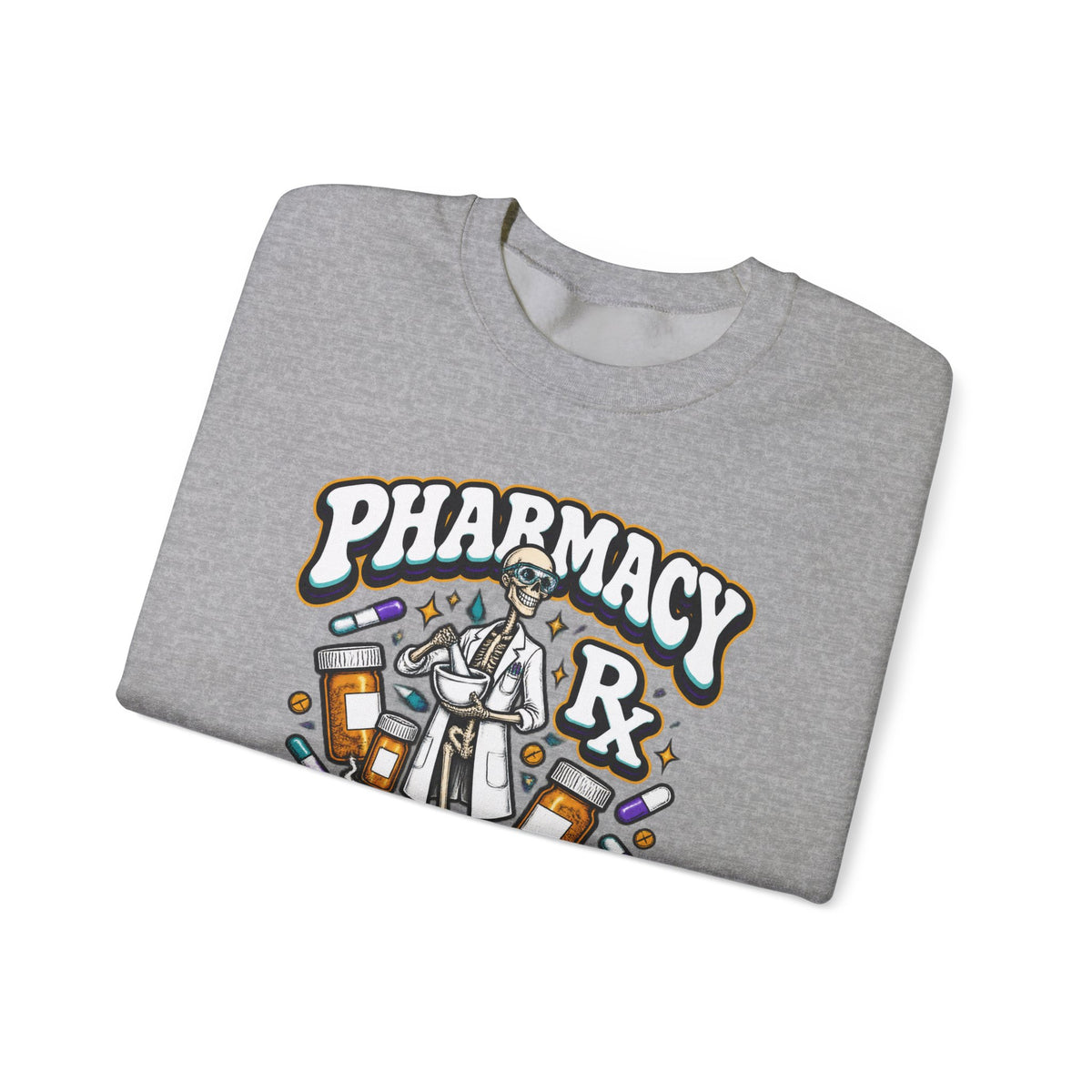 Pharmacy Skeleton Crew Skinny Skeleton Pharmacist Crewneck Sweatshirt