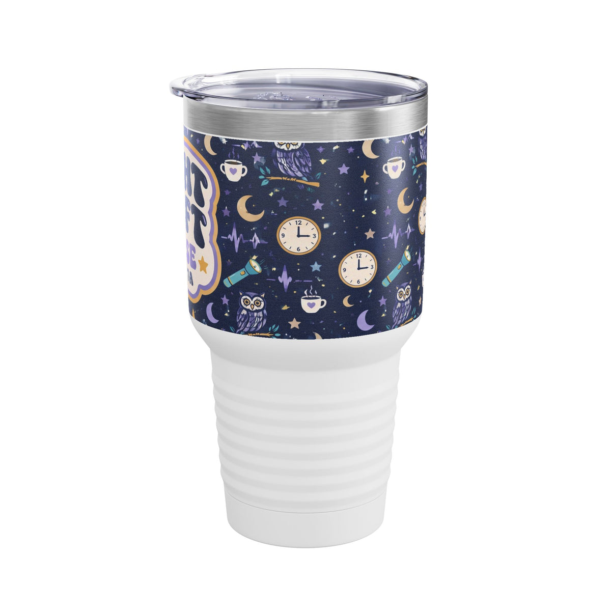 Night Shift Nurse 7P to 7A Owl and Moon 30oz Tundra Tumbler