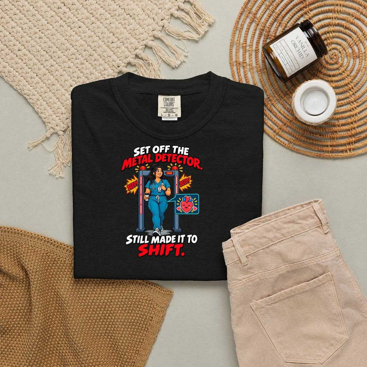 Set Off the Metal Detector Still Made It to Shift Hip Replacement Nurse Womens Limited Edition Comfort Colors T-Shirt