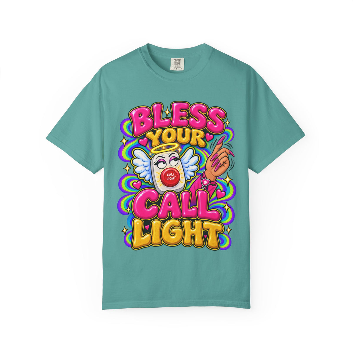 Bless Your Call Light Sassy Southern Nurse Comfort Colors T-Shirt