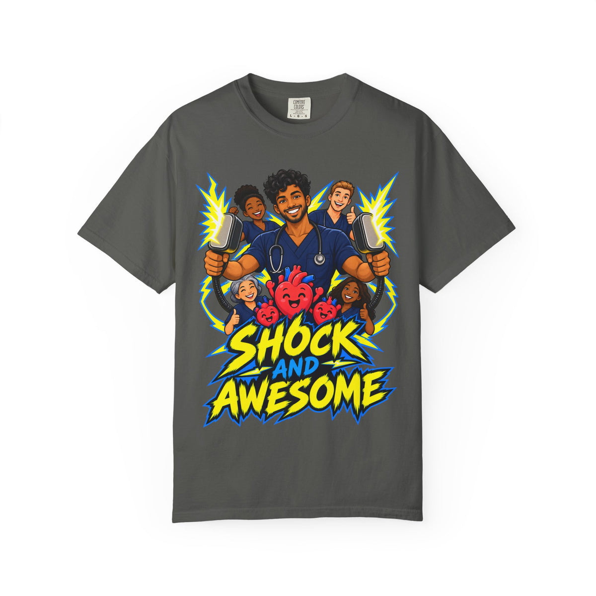 Shock and Awesome Cardiac Male Nurse Tee