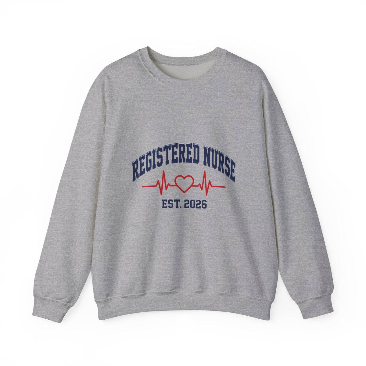 Registered Nurse Est. 2026 Varsity Heartbeat Crewneck Sweatshirt