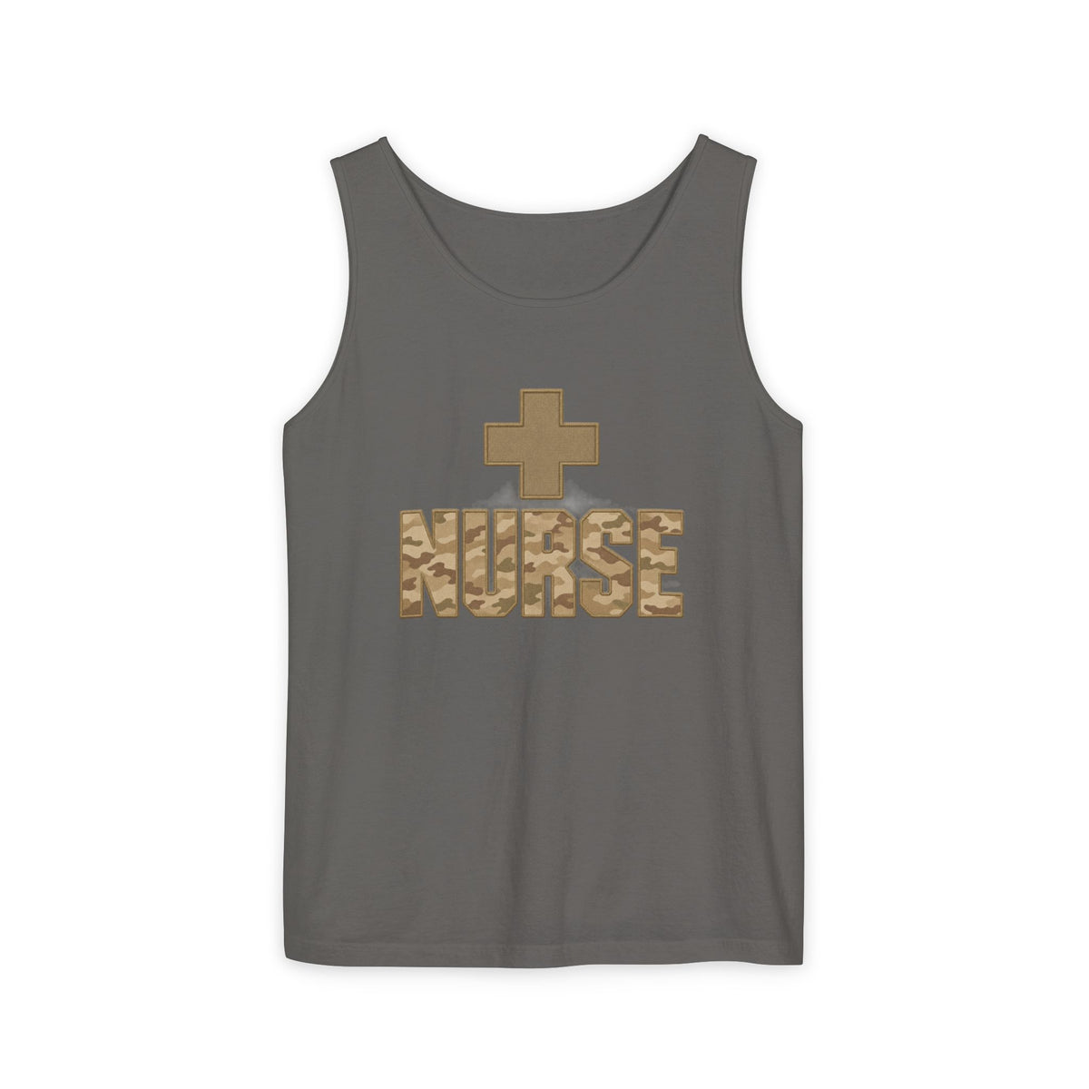 Nurse Desert Tan Camo Comfort Colors Tank Top