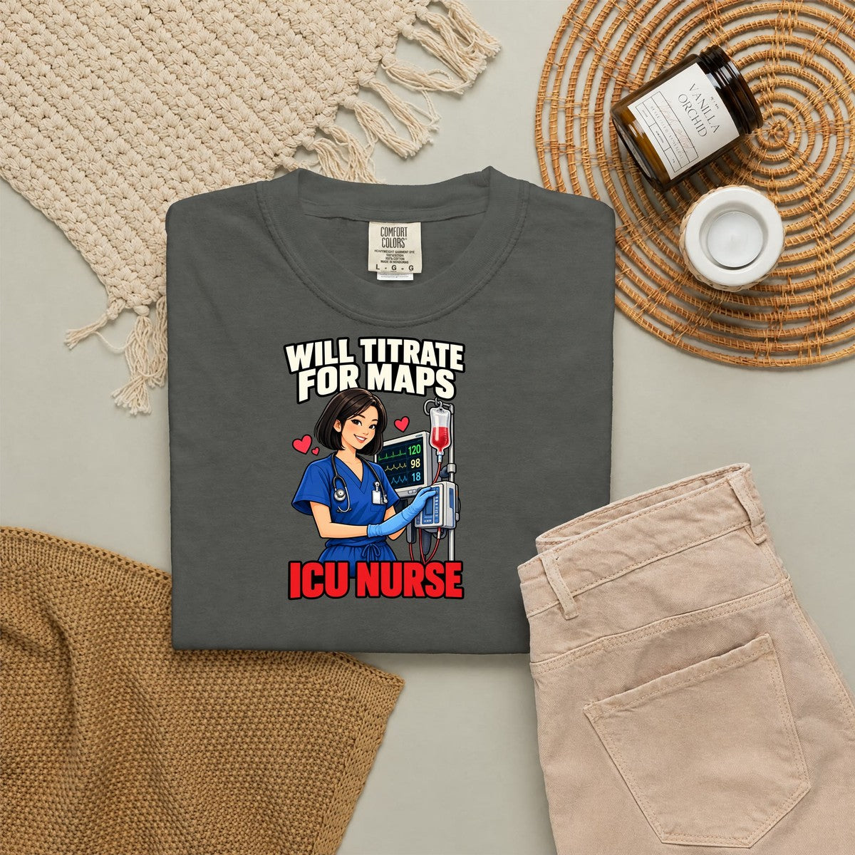 Will Titrate for MAPs ICU Nurse Tee (Sleek Bob)