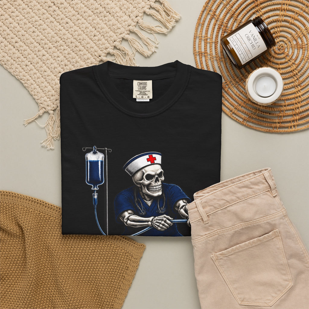 Hold the Line Skeleton Nurse Comfort Colors T-Shirt