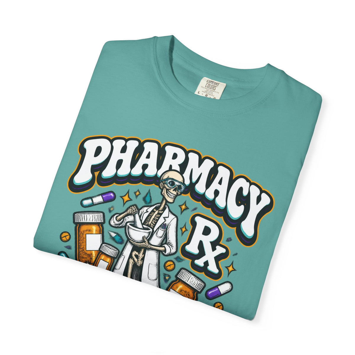 Pharmacy Skeleton Crew Skinny Skeleton Pharmacist Comfort Colors T-Shirt