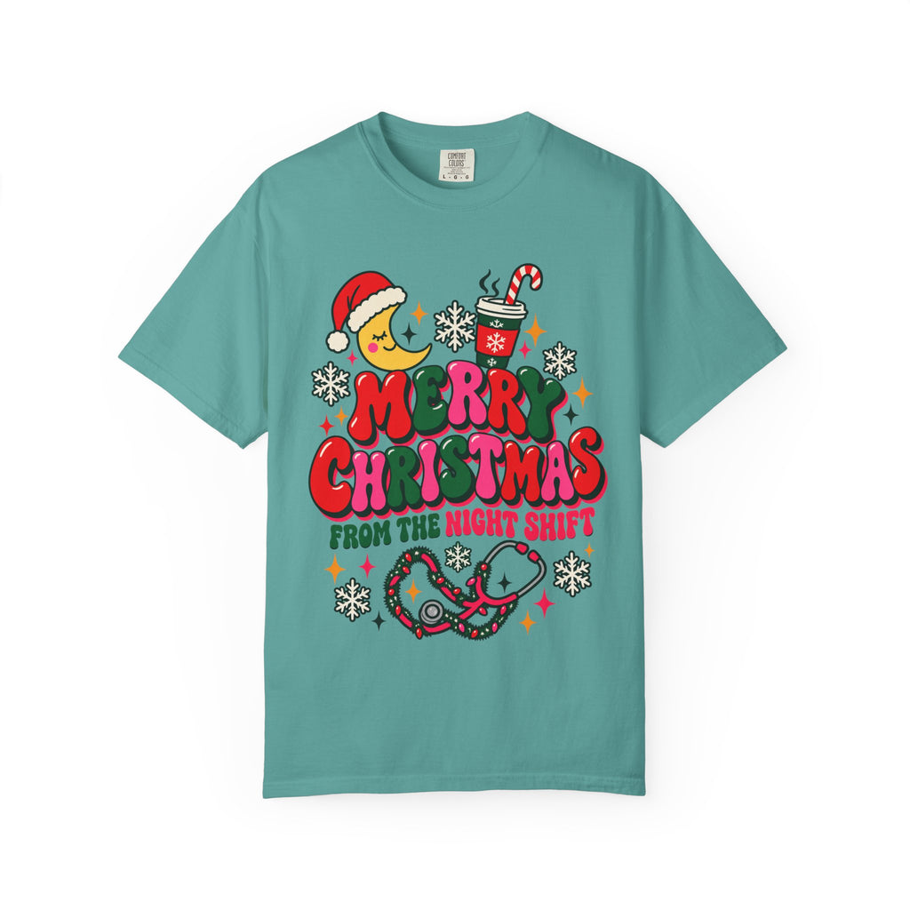 Merry Christmas From the Night Shift Nurse Comfort Colors T-Shirt