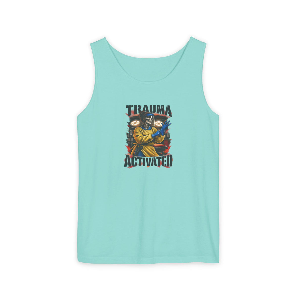 Trauma Activated Skeleton ER Nurse Comfort Colors Tank Top