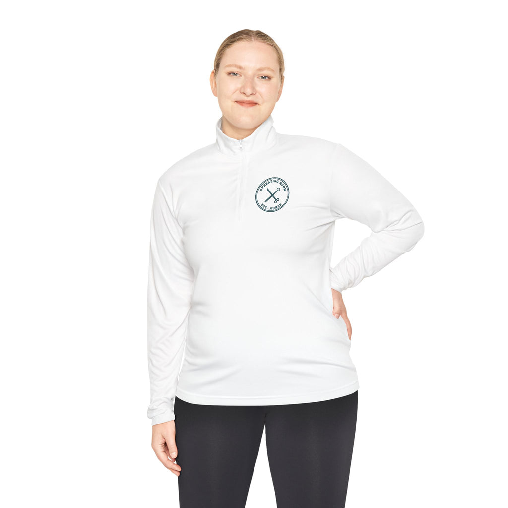 OR Nurse Minimal Vintage Badge Operating Room Quarter-Zip Pullover