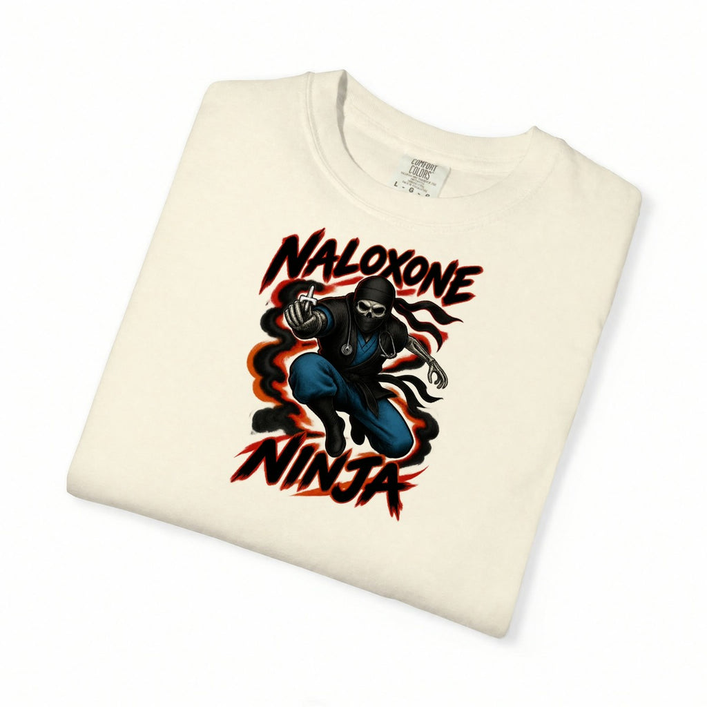 Naloxone Ninja Skeleton ER Nurse Comfort Colors T-Shirt folded