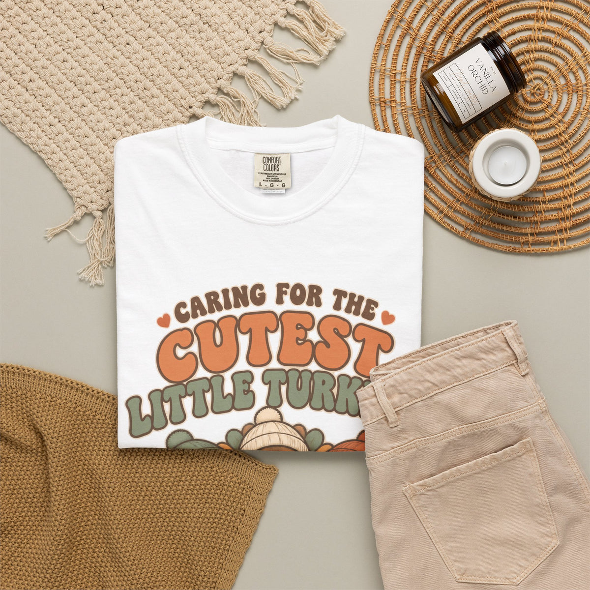 Caring for the Cutest Little Turkeys NICU Nurse Thanksgiving Comfort Colors T-Shirt