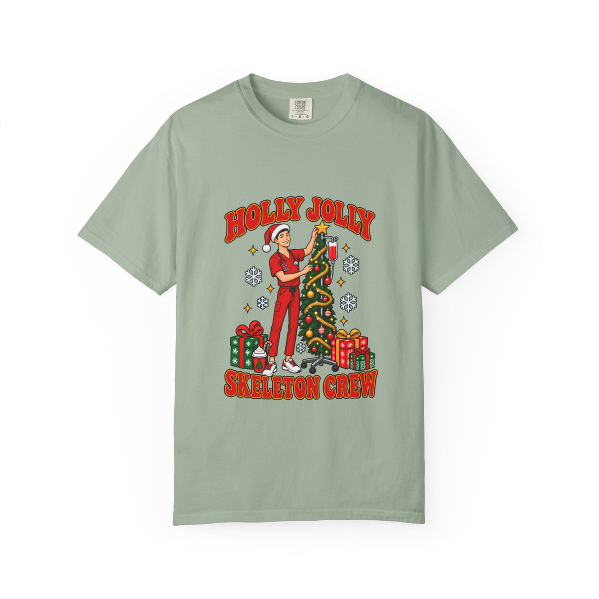 Holly Jolly Crew Christmas Male Nurse Tee