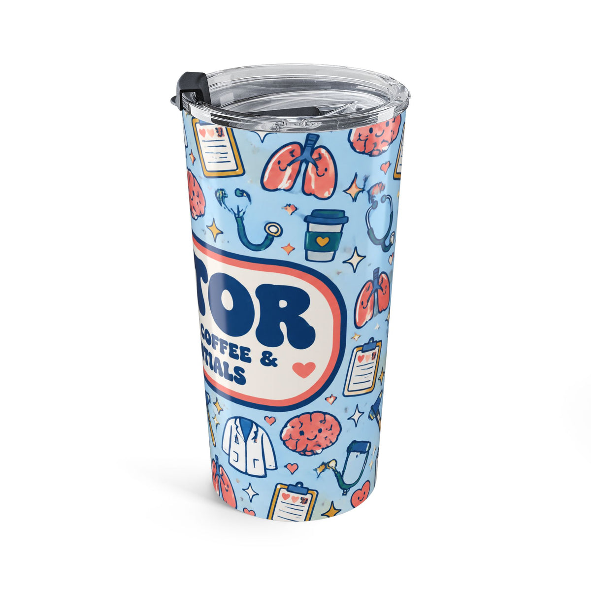 Doctor Powered by Coffee and Differentials 20oz Skinny Tumbler