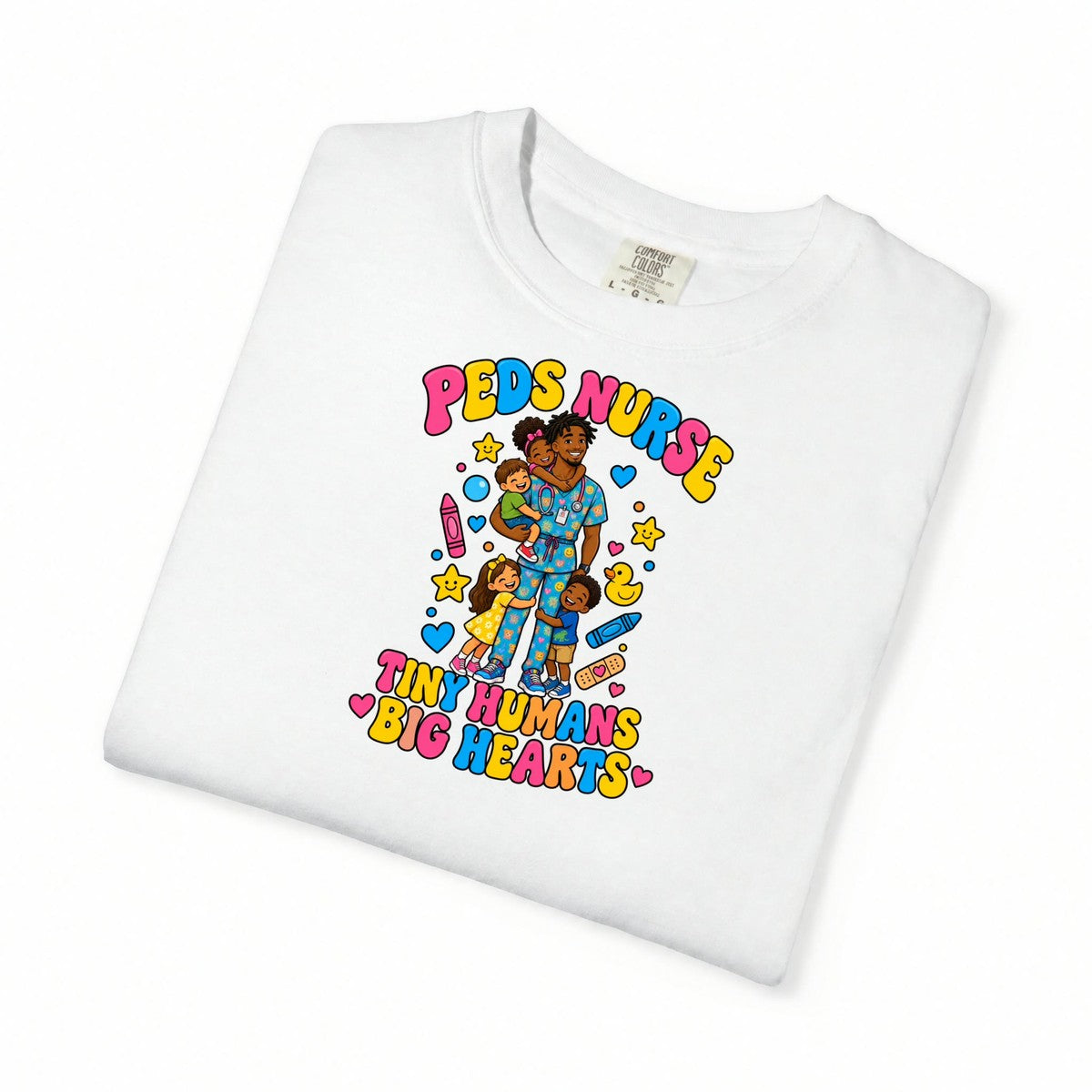 Peds Male Nurse Tiny Humans Big Hearts Tee
