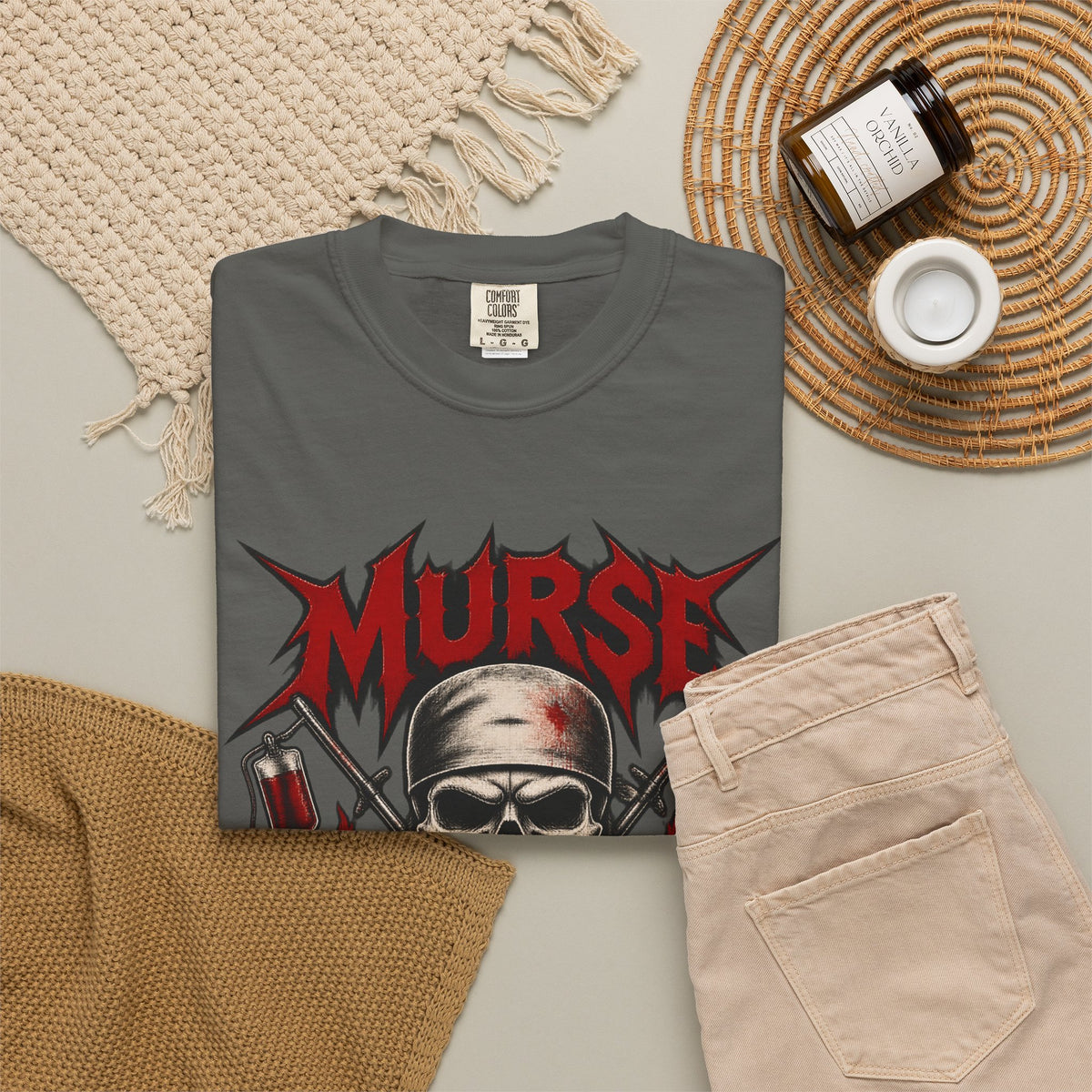 Murse Male Nurse All Gas No Breaks Skeleton Nurse Comfort Colors T-Shirt