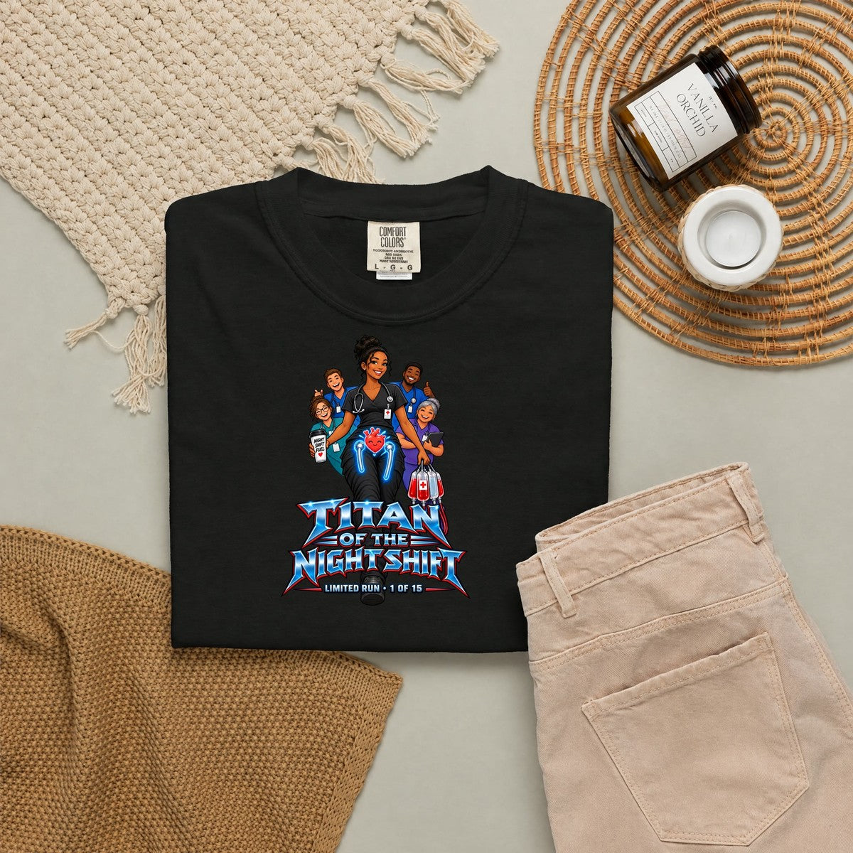 Titan of the Night Shift Hip Replacement Nurse Womens Limited Edition Comfort Colors T-Shirt