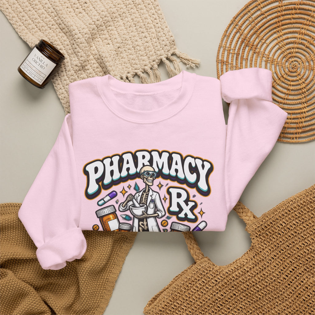 Pharmacy Skeleton Crew Skinny Skeleton Pharmacist Crewneck Sweatshirt