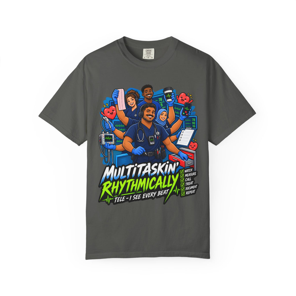 Multitaskin' Rhythmically Tele Male Nurse Tee