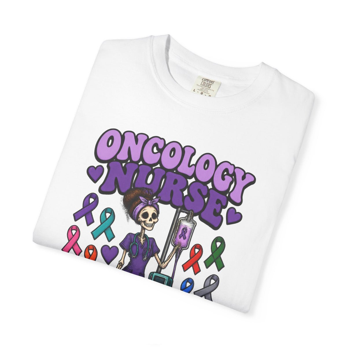 Oncology Nurse Hope in Every Bag Skinny Skeleton Comfort Colors T-Shirt