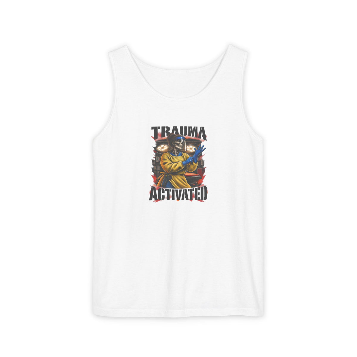 Trauma Activated Skeleton ER Nurse Comfort Colors Tank Top