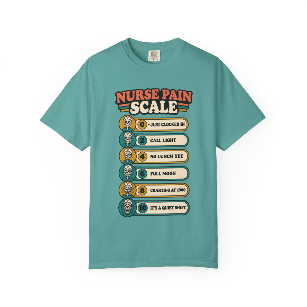 Nurse Pain Scale Funny Skeleton Nurse Comfort Colors T-Shirt