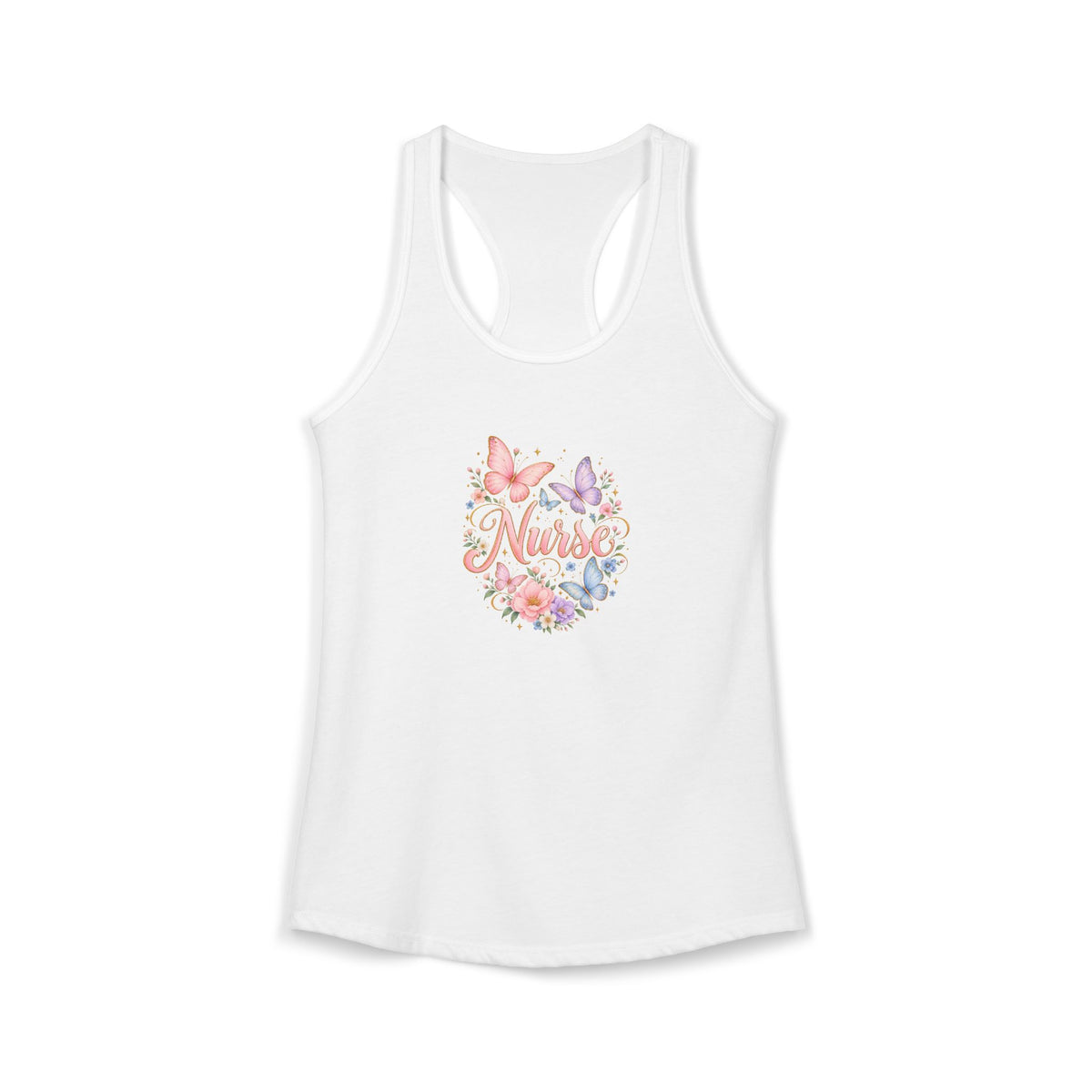 Butterfly Garden Nurse Women's Racerback Tank Top