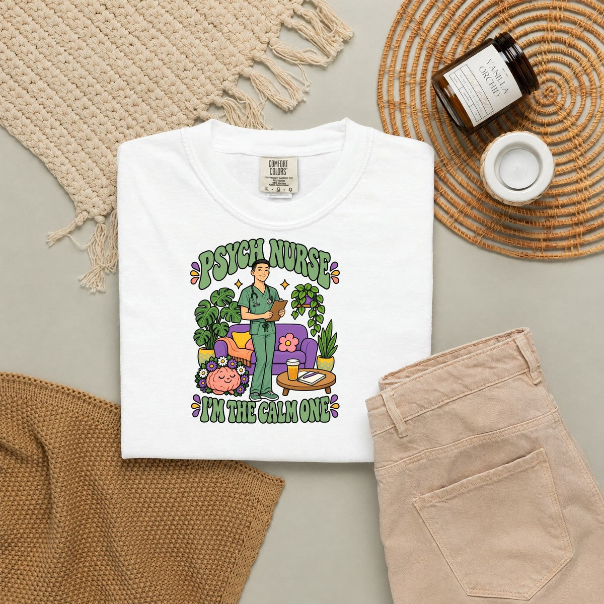 Psych Male Nurse I'm the Calm One Tee