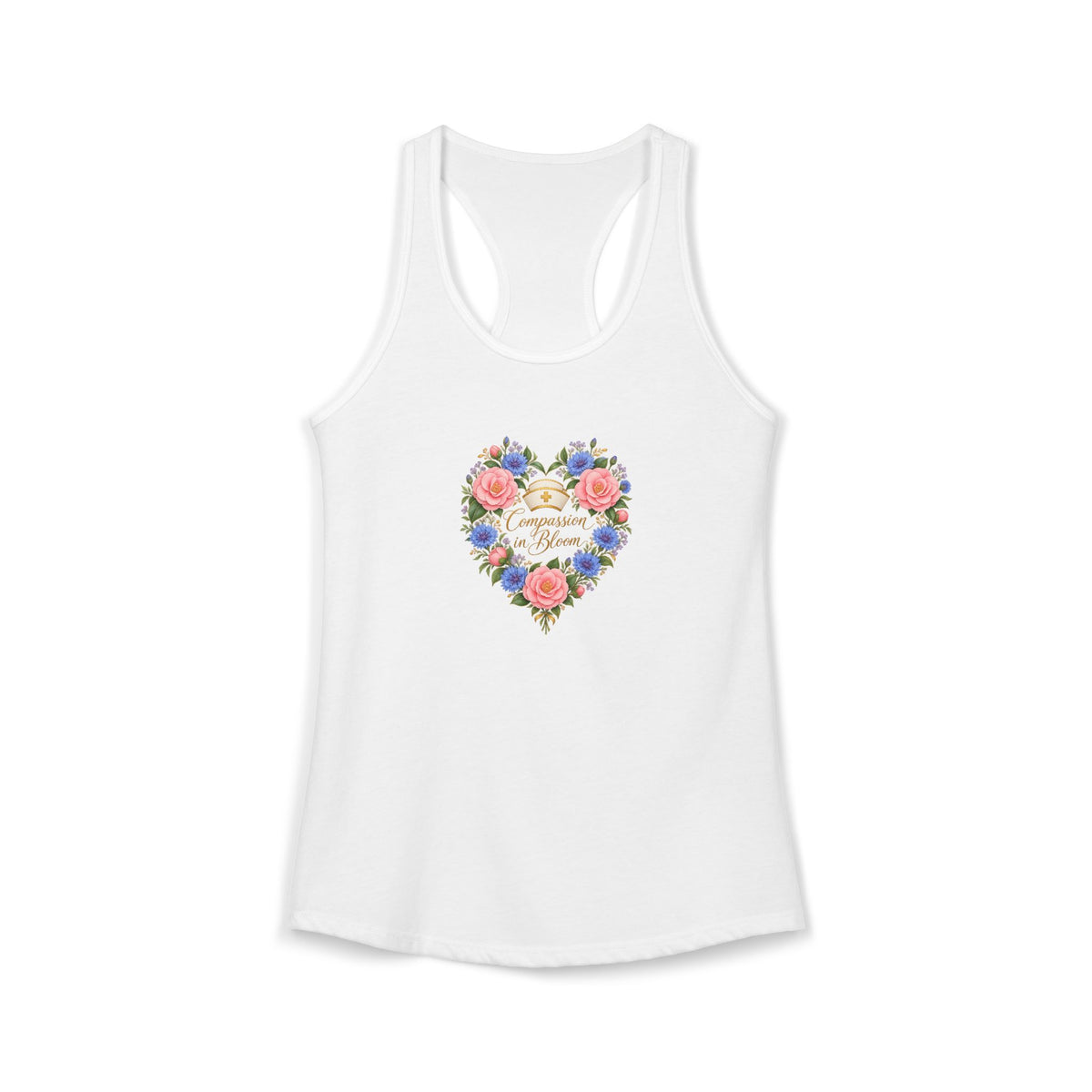 Compassion in Bloom Nurse Women's Racerback Tank Top