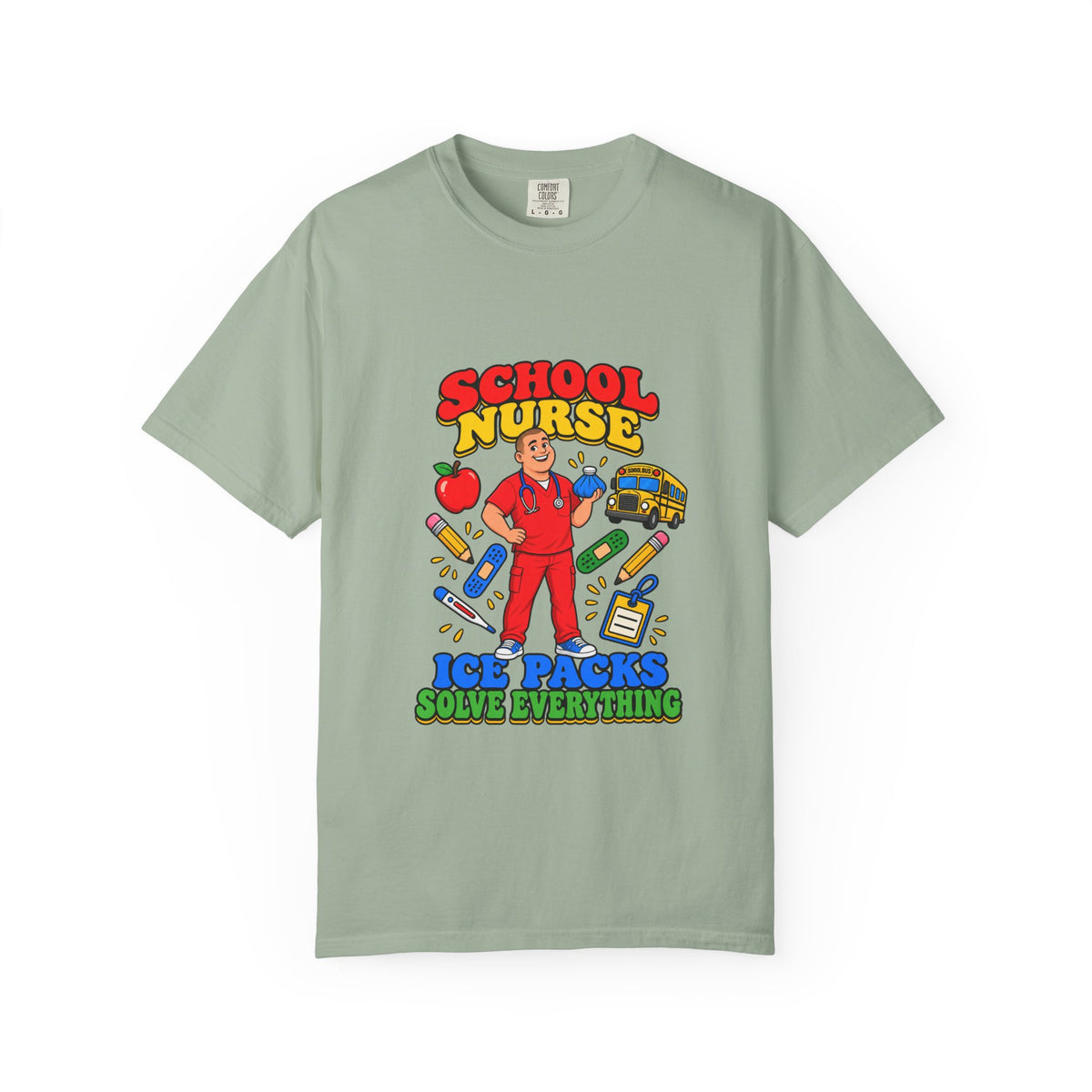 School Male Nurse Ice Packs Solve Everything Tee