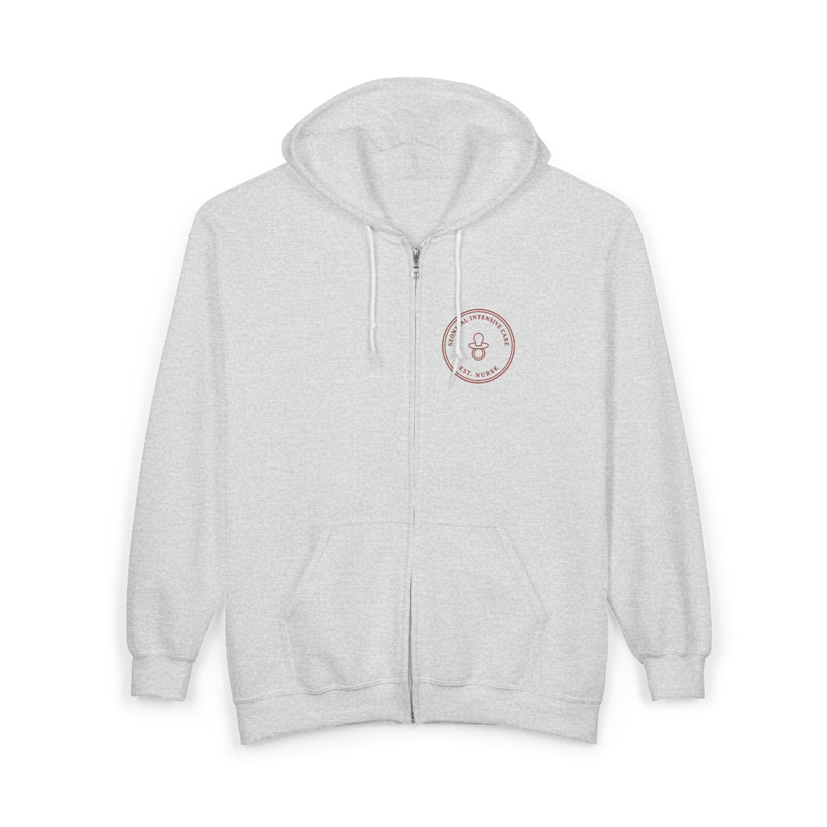 NICU Nurse Minimal Vintage Badge Neonatal Intensive Care Full-Zip Hoodie