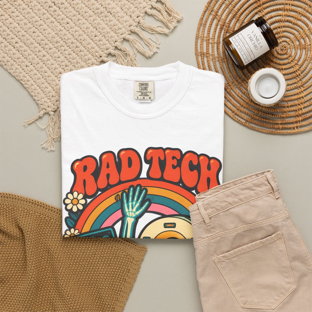 Rad Tech Radiologic Technologist Retro Rainbow Comfort Colors T-Shirt